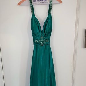 Silk beaded prom dress